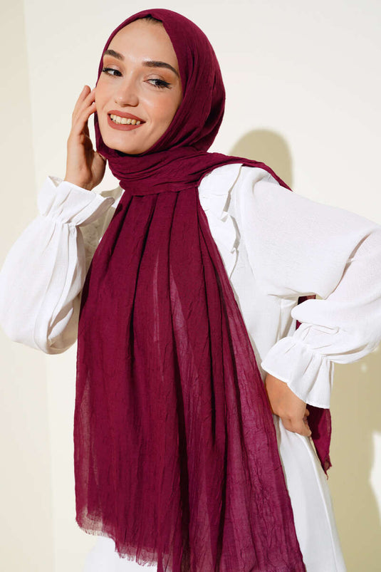 Organik Bambu Châle Écrasé Cerise -72