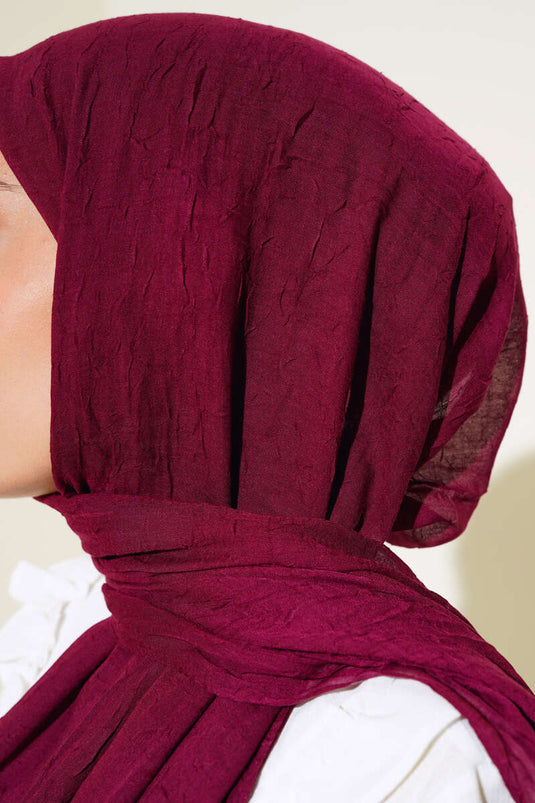 Organik Bambu Châle Écrasé Cerise -72