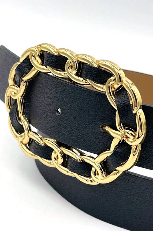 Ceinture noire tricotée