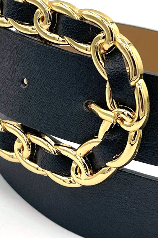 Ceinture noire tricotée