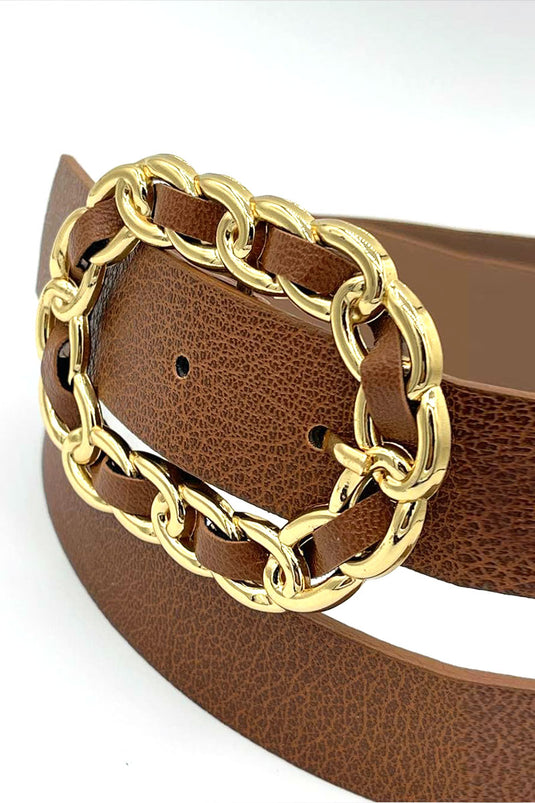 Knitted Style Brown Belt