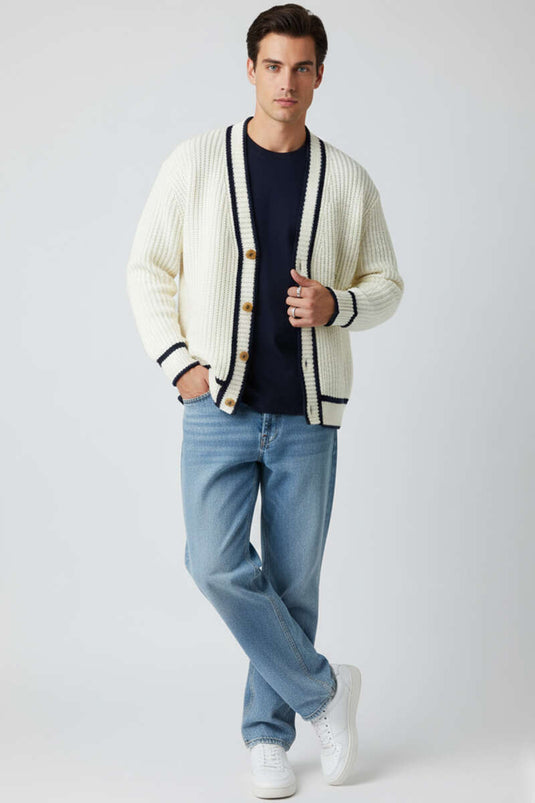 Gilet tricoté crème