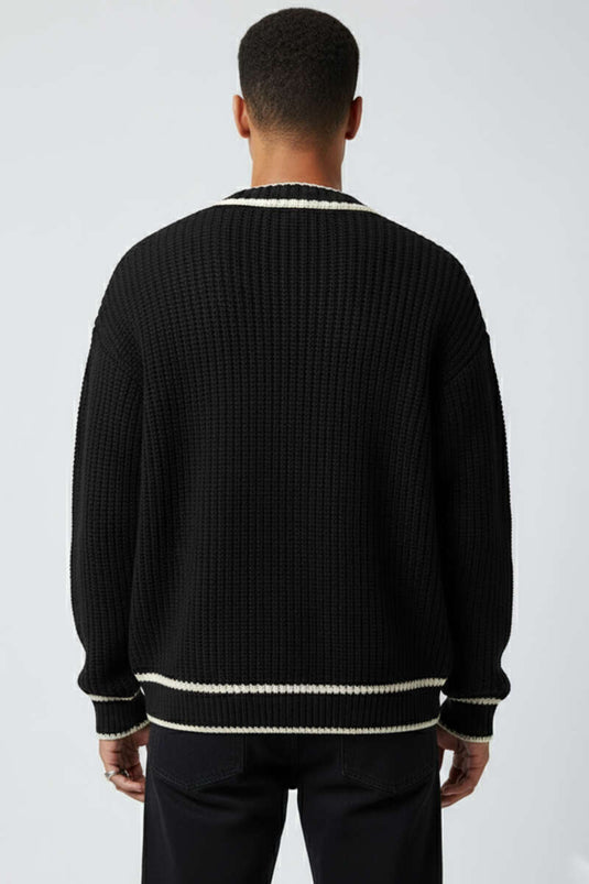 كارديجان أسود محبوك