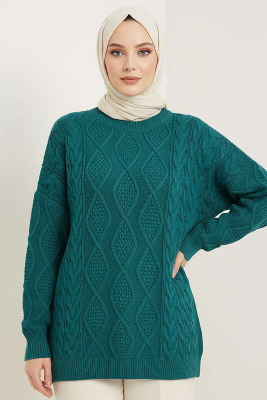 كنزة صوفية بلون الزمرد