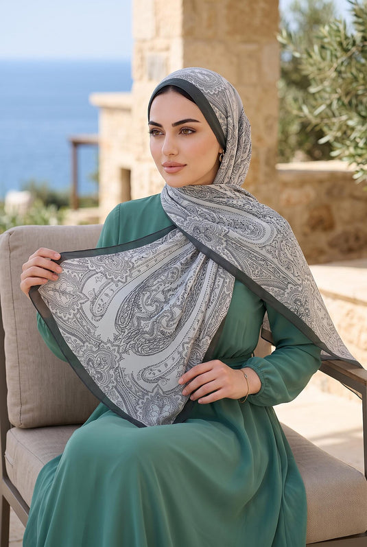 Collection De Châles Motifs Vintage Menthe