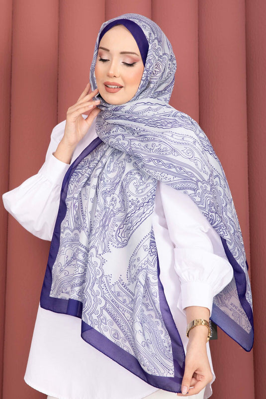 Otantik Motif Şal Serisi Saks