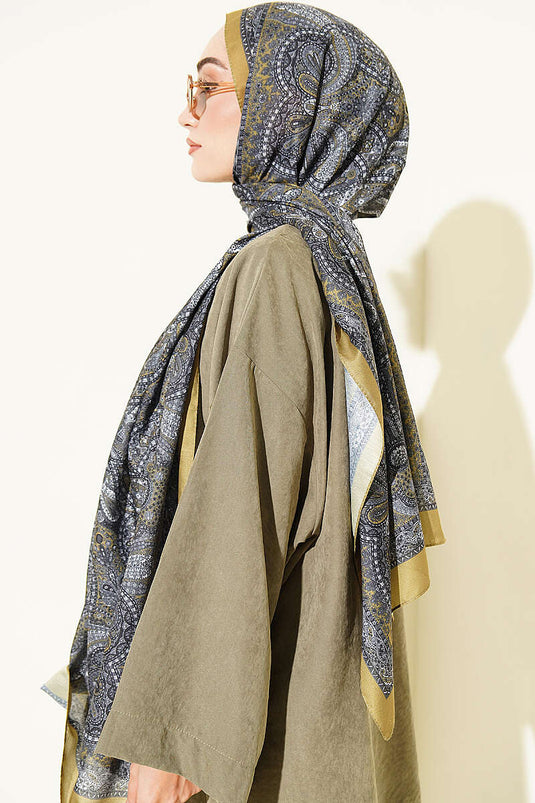 Vintage Muster Schal In Henna-Grün