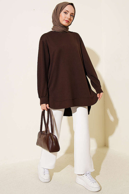 Oval Stitching Loyşa Tunic Brown