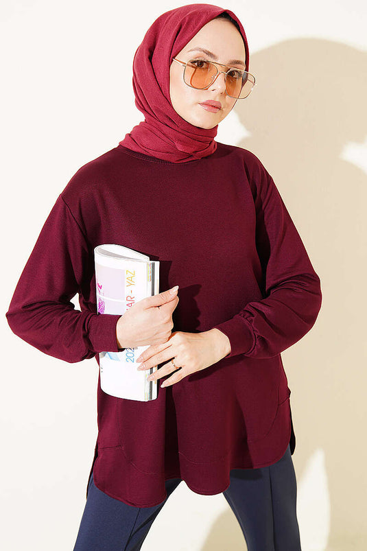 Tunique Loyşa à couture ovale couleur mûre