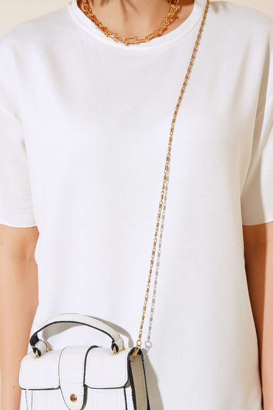 Oval Cut T-shirt Ecru