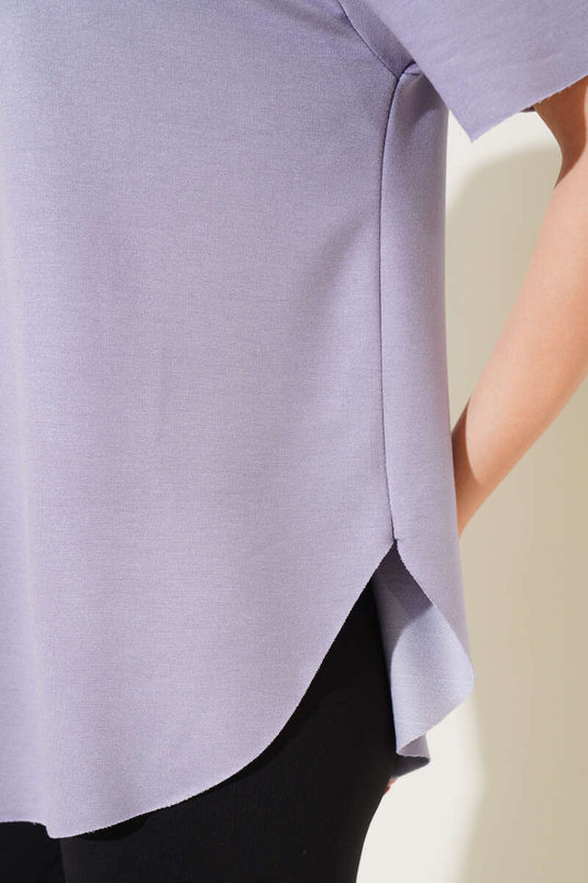 T-shirt à coupe ovale gris ardoise