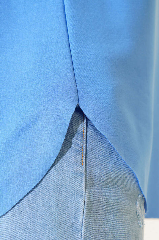 Oval Cut T-shirt Blue