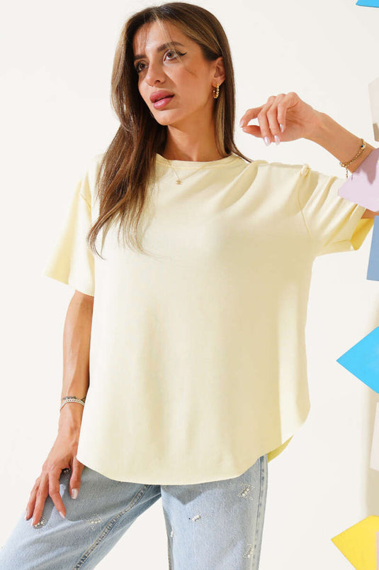 Oval Cut T-shirt Yellow