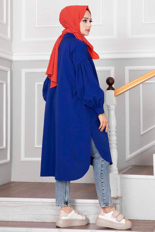 Tunique chemise hijab coupe ovale Saxe