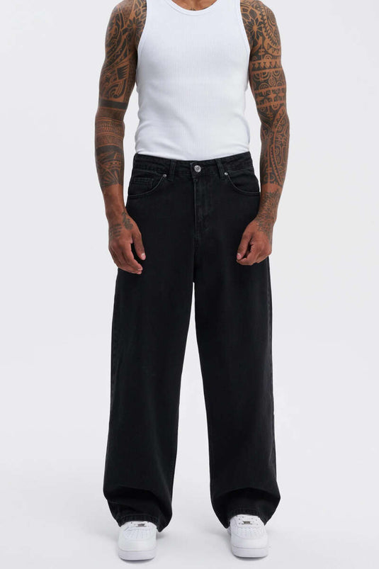Jean ample surdimensionné pantalon homme noir