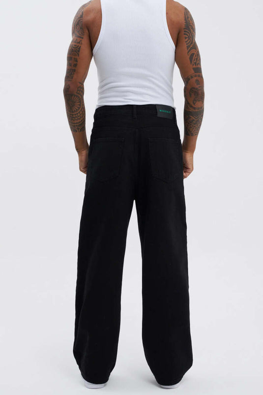 Jean ample surdimensionné pantalon homme noir