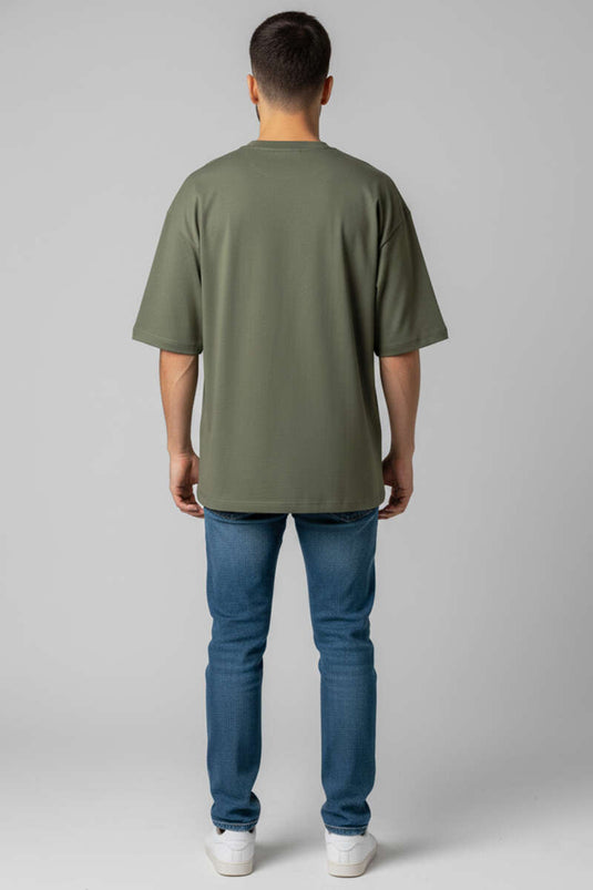 Oversize Basic Men's T-shirt Khaki
