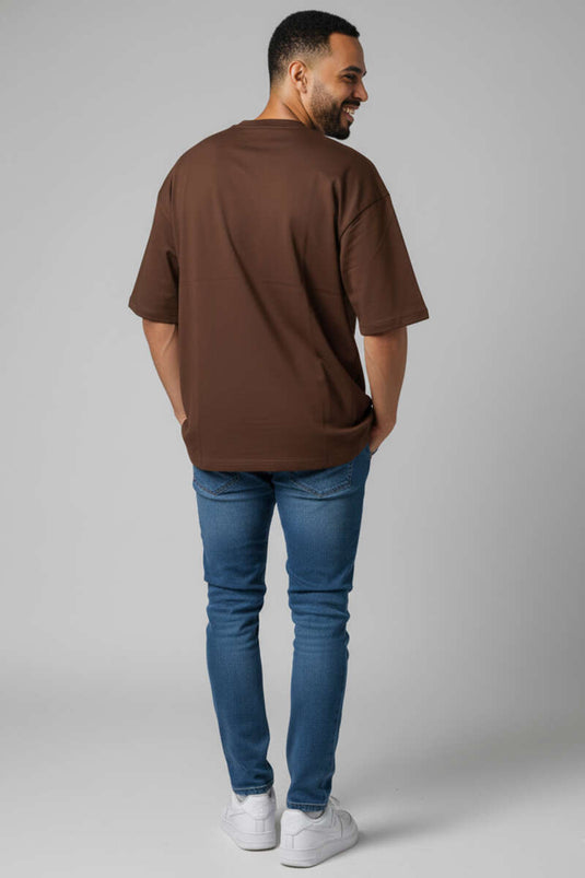 Oversize Basic Men's T-shirt, Brown