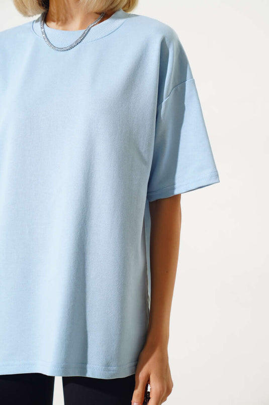 Oversize Basic T-shirt Bebe Mavi
