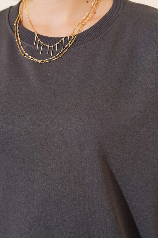 Oversize Basic T-shirt Füme