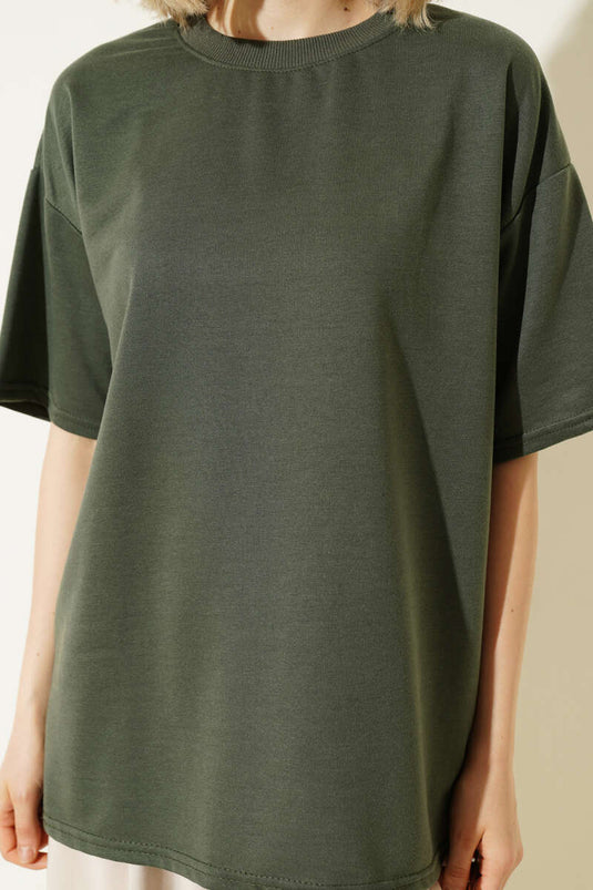 Oversize Basic T-shirt Haki