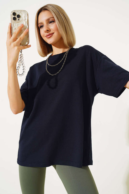 T-shirt basique oversize Lacivert