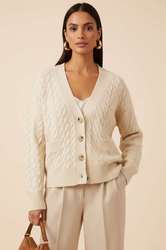 Gilet oversize en maille à poches, beige