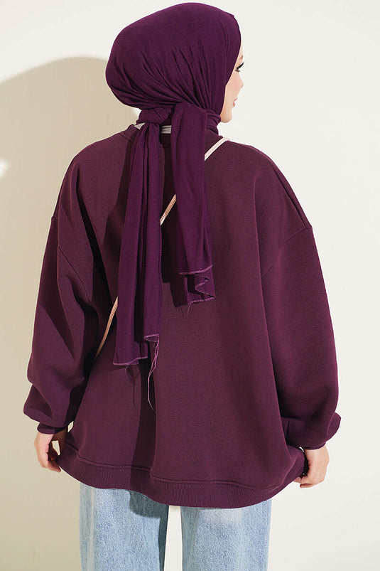 Oversized Tuniek Met Lage Schouder In Paars