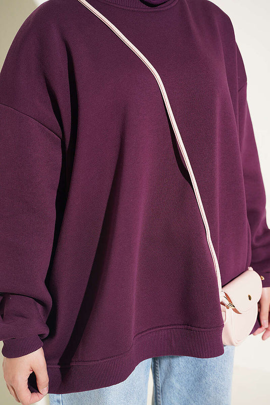 Oversized Tuniek Met Lage Schouder In Paars