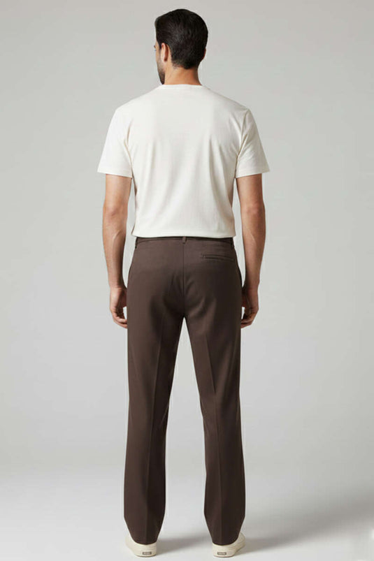 بدلة رجالية كبيرة الحجم بلون بني داكن