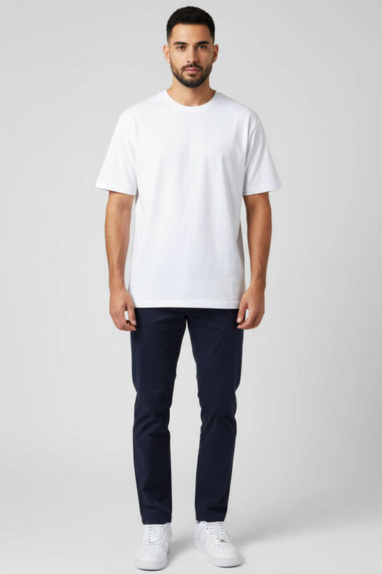 تيشيرت رجالي أبيض واسع