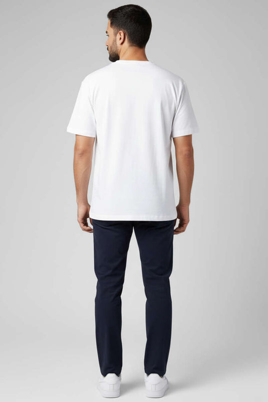 تيشيرت رجالي أبيض واسع