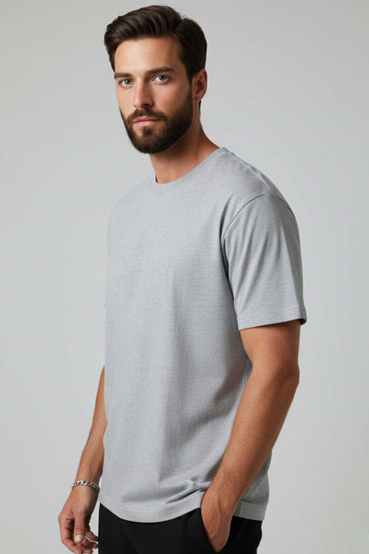 قميص رجالي كبير الحجم رمادي