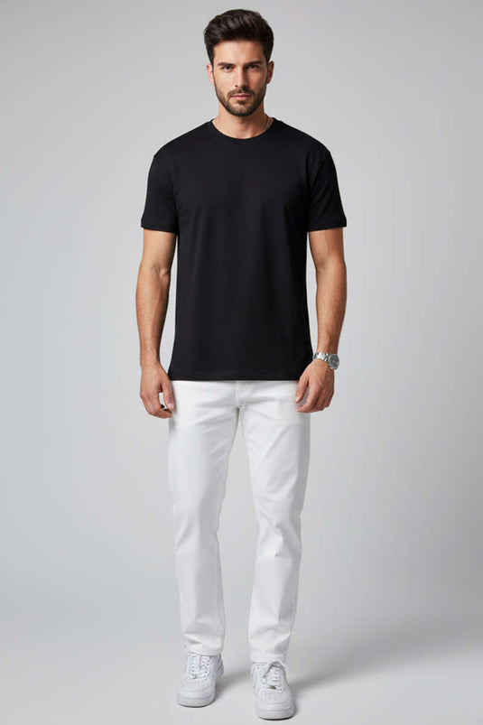 T-shirt oversize da uomo nera