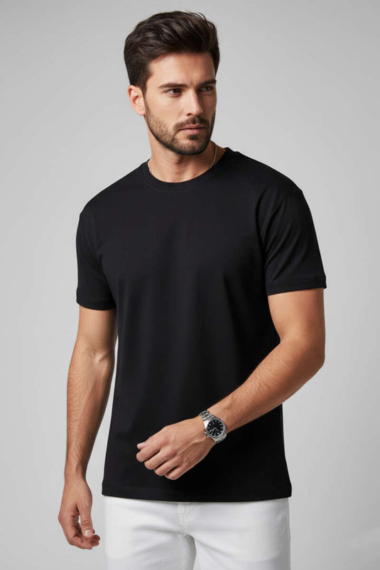 T-shirt oversize da uomo nera