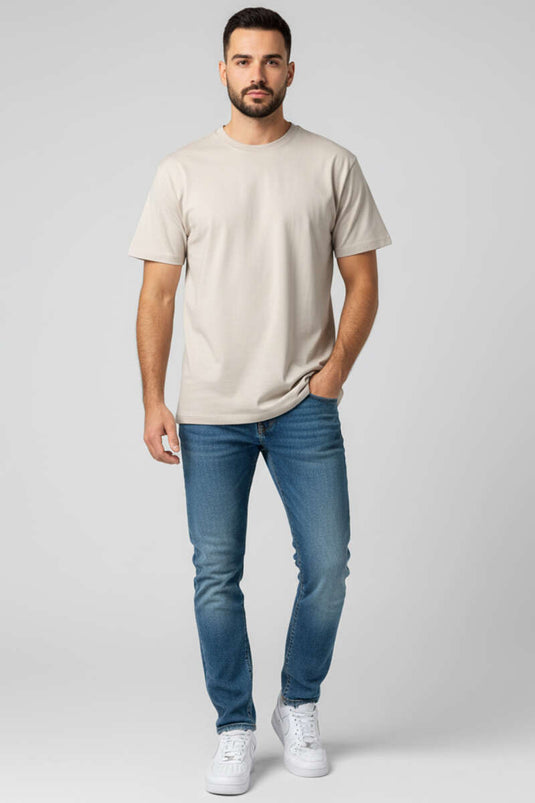 تيشيرت رجالي واسع بلون حجري