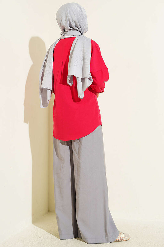 Oversize Gömlek Alizarin