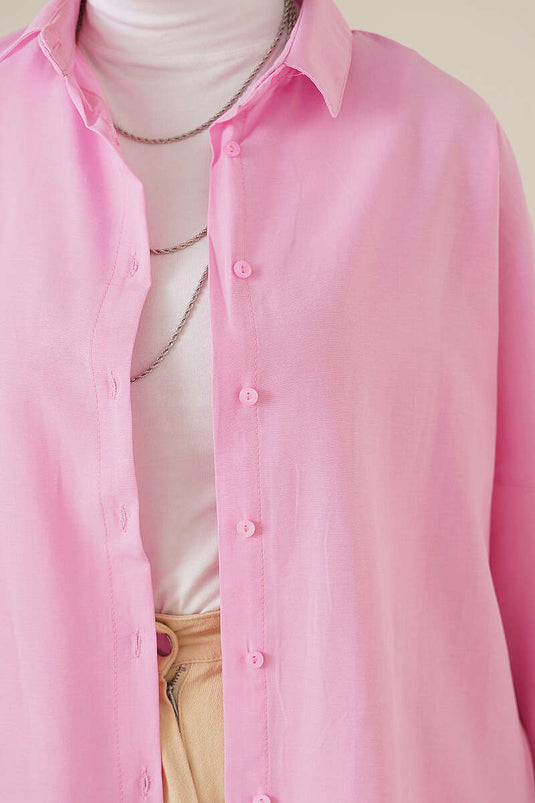 Oversize Gömlek Pembe