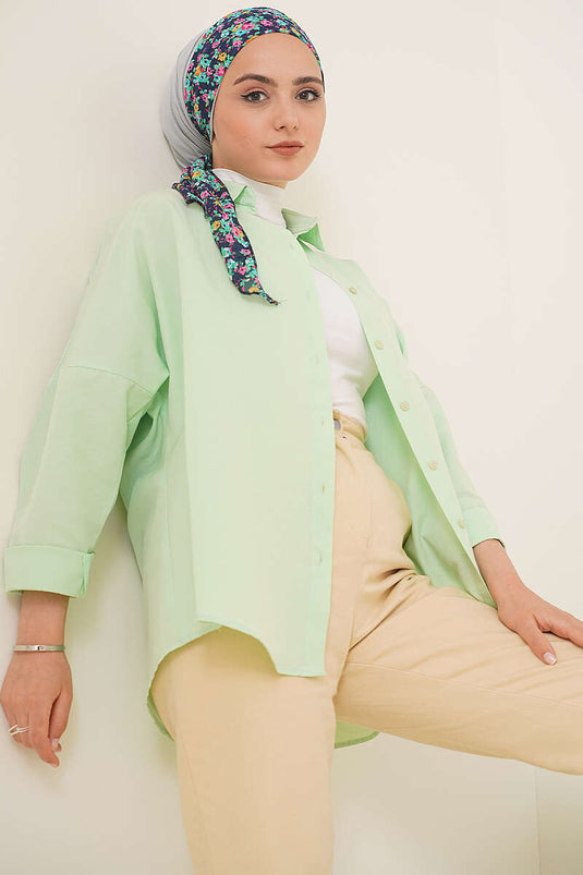 Oversize Shirt Aqua Green