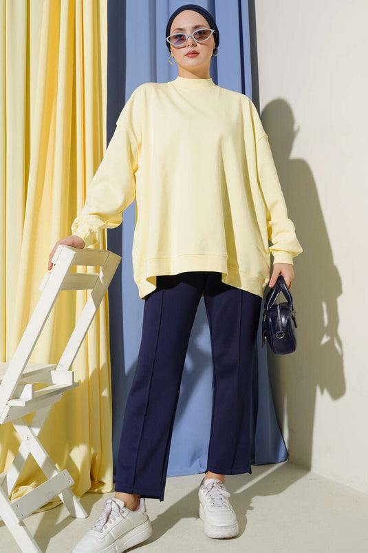 Túnica Básica Oversize De Interlock Amarillo