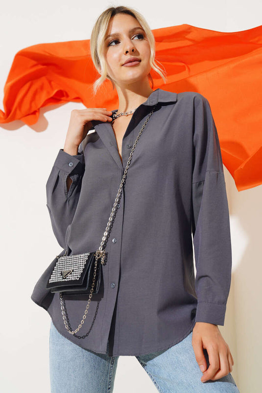 Chemise basique oversize coupe fumée