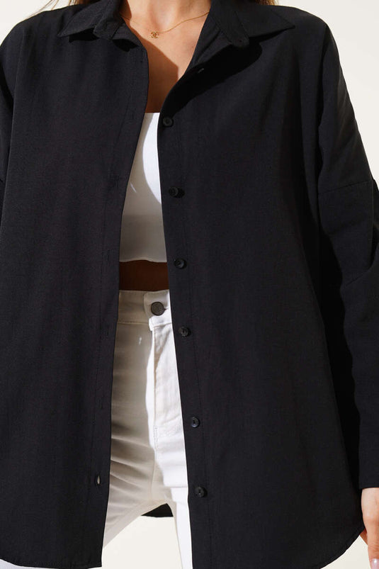 Schwarzes Basic-Shirt in Übergröße