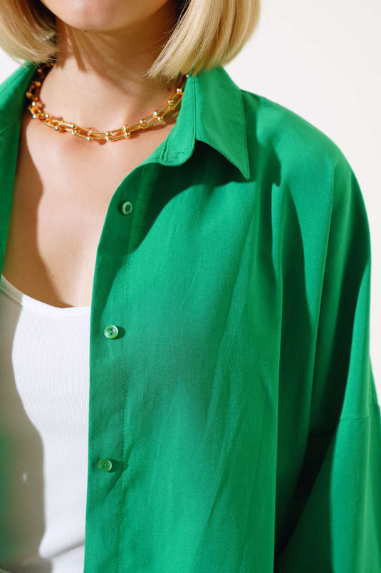 Oversize Basic Shirt Green