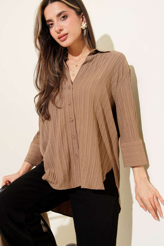 Chemise oversize Krinkıl marron