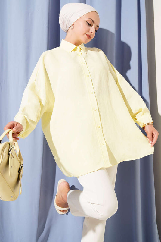 Oversize Tensel Shirt Yellow