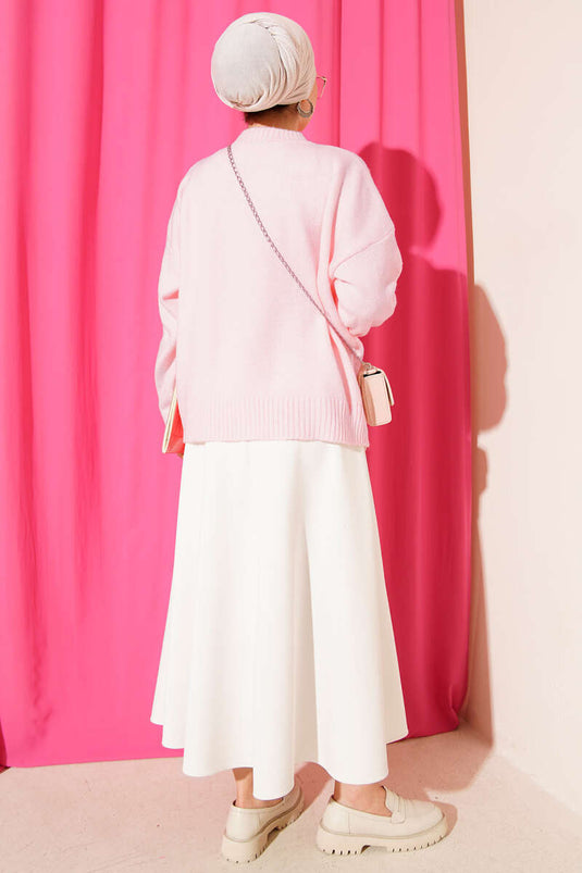 Oversize Knitted Sweater Powder