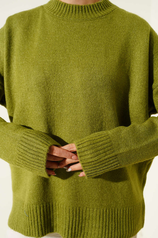 Pull oversize vert en maille