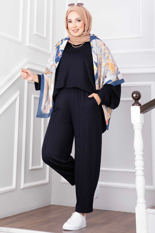 Navy Tunika Und Hose Set