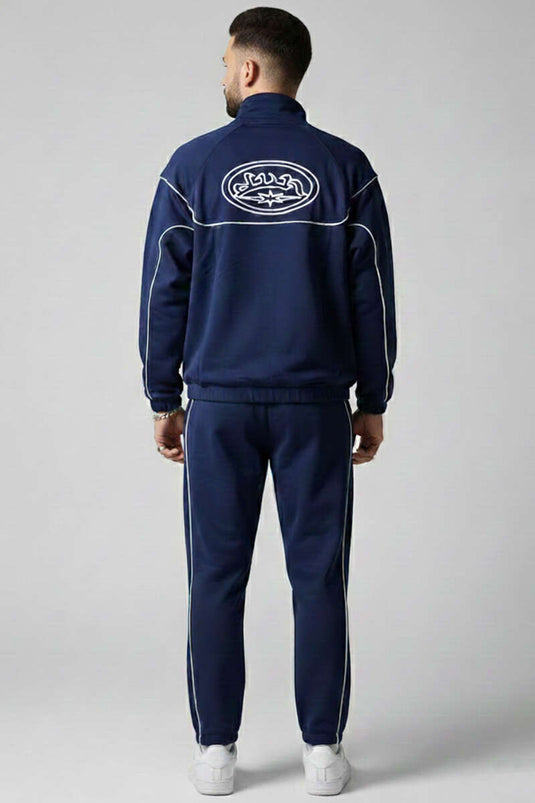 Conjunto deportivo para hombre con puños elásticos, azul marino