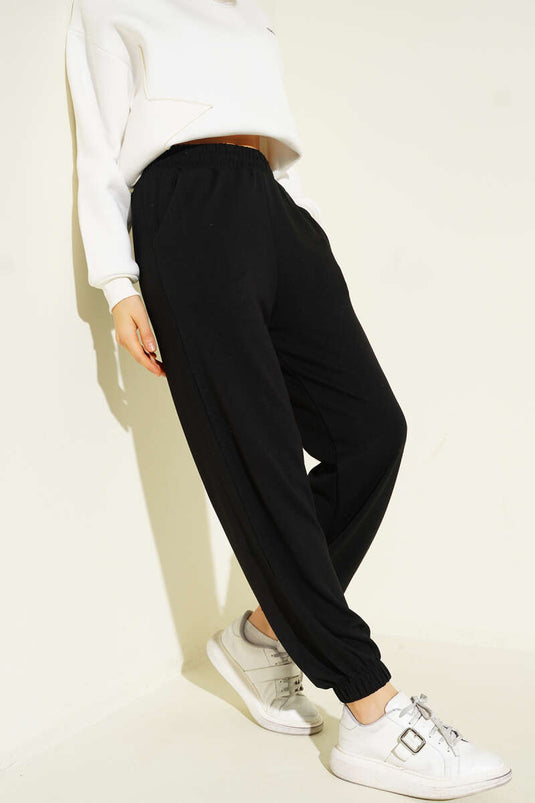 Paça Lastikli Loyşa Jogger Pantolon Siyah